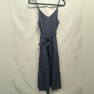 NWOT Moon River Belted Tiered Midi Dress - Size S, Navy